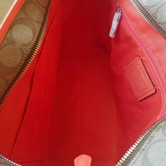 Coach tote bag f58292 bright orange - Picture 2 of 8